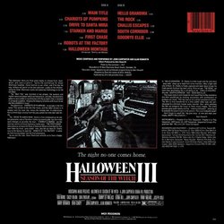 Halloween III: Season of the Witch Soundtrack (John Carpenter, Alan Howarth) - CD Trasero