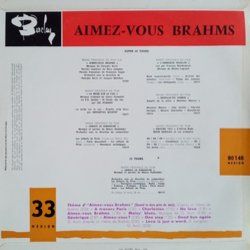 Aimez-vous Brahms Soundtrack (Georges Auric) - CD Trasero