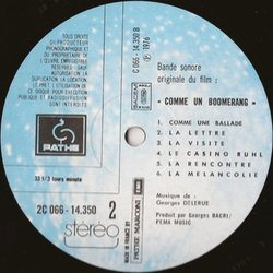 Comme un Boomerang Soundtrack (Georges Delerue) - cd-cartula