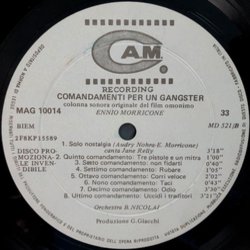 Comandamenti per un Gangster Soundtrack (Ennio Morricone) - cd-cartula