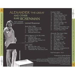 Alexander The Great and Other Rare Rosenman Soundtrack (Alan Bergman, Marilyn Bergman, Leonard Rosenman) - CD Trasero