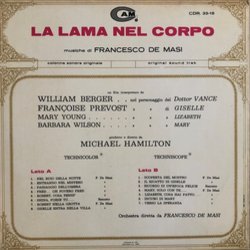 La Lama nel Corpo Soundtrack (Francesco De Masi) - CD Trasero
