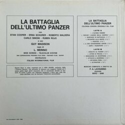 La Battaglia dell'ultimo panzer Soundtrack (Angelo Francesco Lavagnino) - CD Trasero