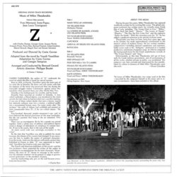 Z Soundtrack (Mikis Theodorakis) - CD Trasero