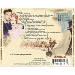 Adventures of Casanova Soundtrack (Hugo Friedhofer) - CD Trasero