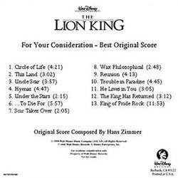 The Lion King Soundtrack (Hans Zimmer) - Cartula