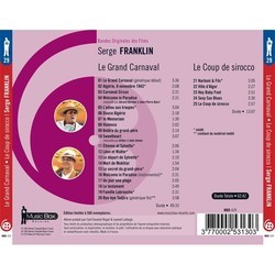 Le Grand Carnaval / Le Coup de Sirocco Soundtrack (Serge Franklin) - CD Trasero