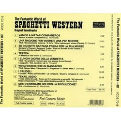 The Fantastic World of Spaghetti Westerns Soundtrack (Francesco De Masi, Antn Garca Abril, Ennio Morricone, Riz Ortolani, Piero Piccioni, Armando Trovaioli) - CD Trasero