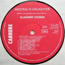 Mistral's Daughter Soundtrack (Vladimir Cosma) - cd-cartula