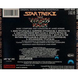 Star Trek II: The Wrath of Khan Soundtrack (James Horner) - CD Trasero