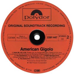 American Gigolo Soundtrack (Giorgio Moroder) - cd-cartula