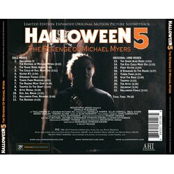 Halloween 5: The revenge of Michael Myers Soundtrack (Alan Howarth) - CD Trasero
