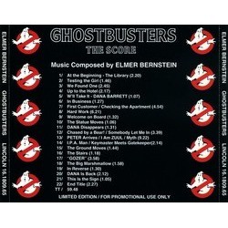 Ghostbusters Soundtrack (Elmer Bernstein) - CD Trasero