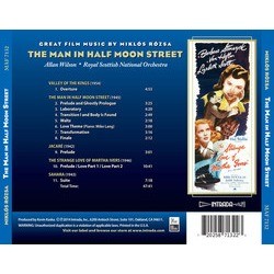The Man in Half Moon Street Soundtrack (Mikls Rzsa) - CD Trasero