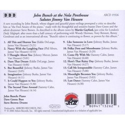 John Bunch Salutes Jimmy Van Heusen Soundtrack (John Bunch, Jimmy Van Heusen) - CD Trasero