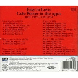 Easy to Love - Cole Porter in the 1930s, Vol.2 Soundtrack (Cole Porter, Cole Porter, Cole Porter) - CD Trasero