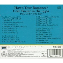 How's Your Romance? - Cole Porter in the 1930s, Vol.1 Soundtrack (Cole Porter, Cole Porter, Cole Porter) - CD Trasero