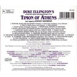 Timon Of Athens Soundtrack (Duke Ellington, Stanley Silverman) - CD Trasero