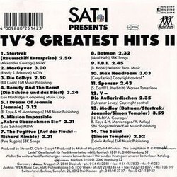 TV's Greatest Hits II Soundtrack (Various ) - CD Trasero