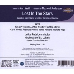 Lost In The Stars Soundtrack (Maxwell Anderson, Kurt Weill) - CD Trasero