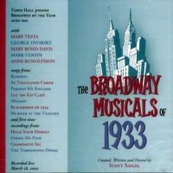 The Broadway Musicals of 1933 Soundtrack (Various Artists, Various Artists) - Cartula