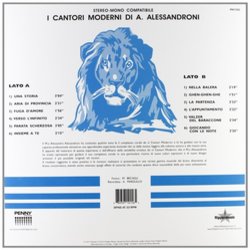 I Cantori Moderni Soundtrack (Alessandro Alessandroni) - CD Trasero