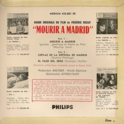 Mourir  Madrid Soundtrack (Maurice Jarre) - CD Trasero