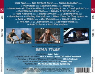 Fast Five Soundtrack (Brian Tyler) - CD Trasero