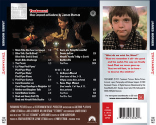 Testament Soundtrack (James Horner) - CD Trasero