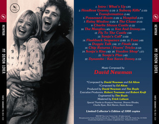 My Demon Lover Soundtrack (Ed Alton , David Newman) - CD Trasero