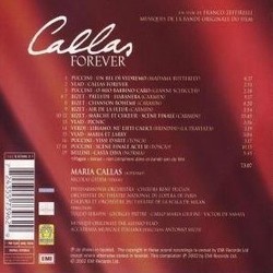 Callas Forever Soundtrack (Various Artists, Alessio Vlad) - CD Trasero