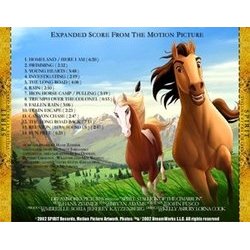 Spirit: Stallion of the Cimarron Soundtrack (Hans Zimmer) - CD Trasero