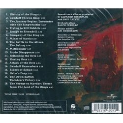 The Lord of the Rings Soundtrack (Leonard Rosenman) - CD Trasero