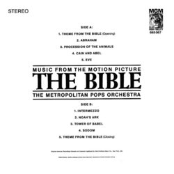 The Bible: In the Beginning... Soundtrack (Toshir Mayuzumi, Ennio Morricone) - CD Trasero