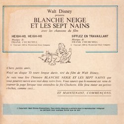 Walt Disney Prsente Blanche Neige Et Les Sept Nains Soundtrack (Various Artists, Frank Churchill) - CD Trasero