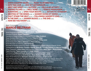 The Thing Soundtrack (Marco Beltrami) - CD Trasero