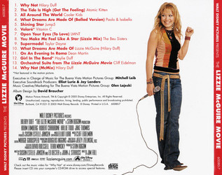 The Lizzie McGuire Movie Soundtrack (Various Artists, Cliff Eidelman) - CD Trasero
