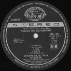 Comme un Boomerang Soundtrack (Georges Delerue) - cd-cartula