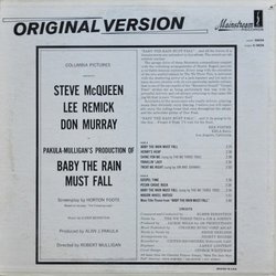 Baby the Rain Must Fall Soundtrack (Elmer Bernstein) - CD Trasero