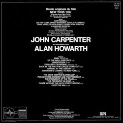 New-York 1997 Soundtrack (John Carpenter, Alan Howarth) - CD Trasero