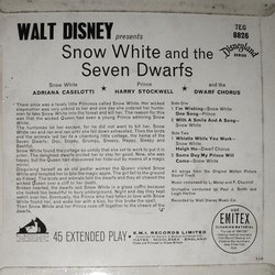 Snow White and the Seven Dwarfs Soundtrack (Frank Churchill, Leigh Harline, Paul J. Smith) - CD Trasero