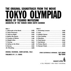 Tokyo Olympiad Soundtrack (Toshir Mayuzumi) - CD Trasero