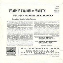The Alamo Soundtrack (Frankie Avalon, Dimitri Tiomkin) - CD Trasero