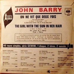 On Ne Vit Que Deus Fois Soundtrack (John Barry) - CD Trasero