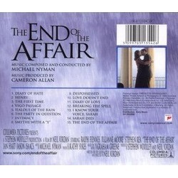The End of the Affair Soundtrack (Michael Nyman) - CD Trasero