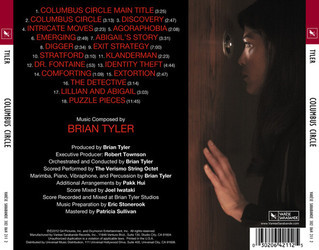 Columbus Circle Soundtrack (Brian Tyler) - CD Trasero