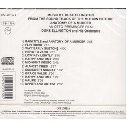 Anatomy of a Murder Soundtrack (Duke Ellington) - CD Trasero