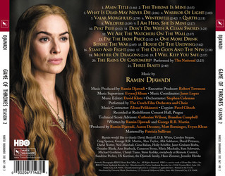 Game Of Thrones: Season 2 Soundtrack (Ramin Djawadi) - CD Trasero