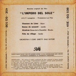 L'Impero del sole Soundtrack (Angelo Francesco Lavagnino) - CD Trasero