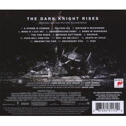The Dark Knight Rises Soundtrack (Hans Zimmer) - CD Trasero
